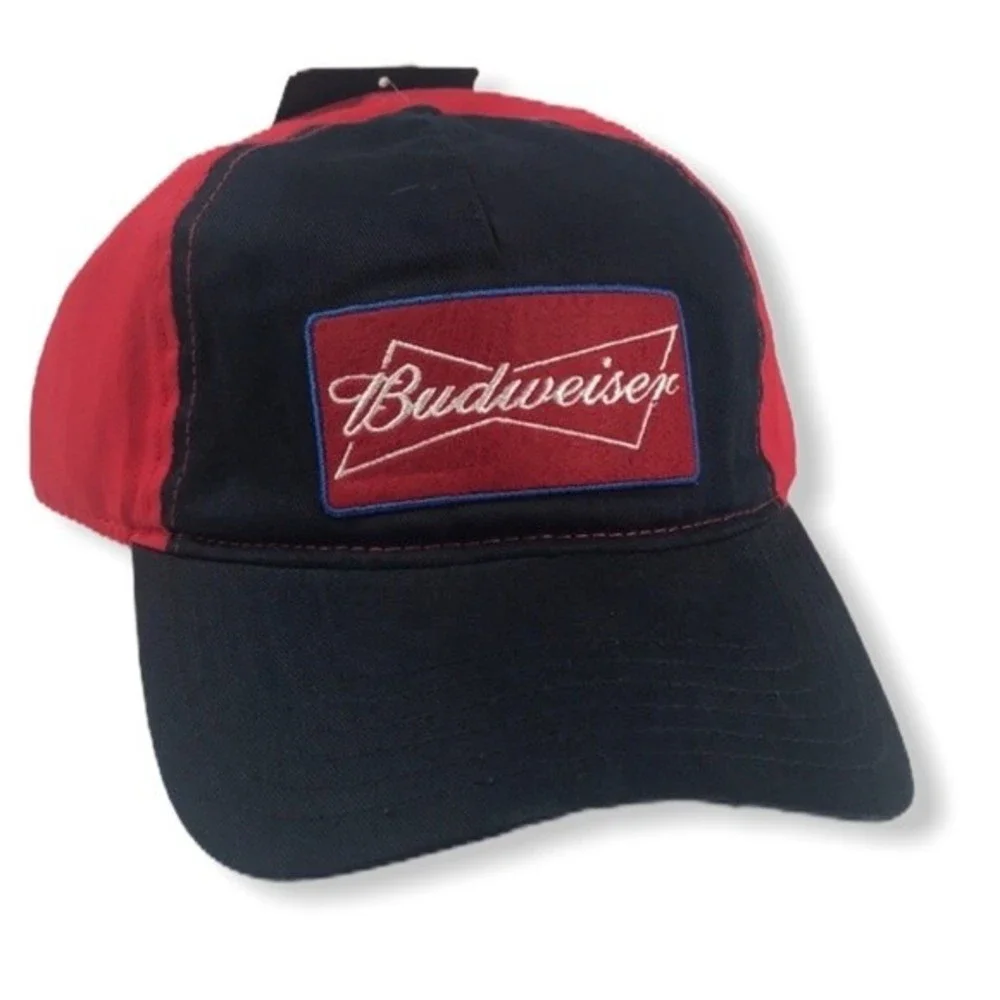 90s Budweiser Trucker Cap embroidered adjustable blue Red Logo embroidered - Picture 3 of 13